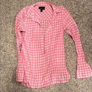 Pink Gingham Women's Top